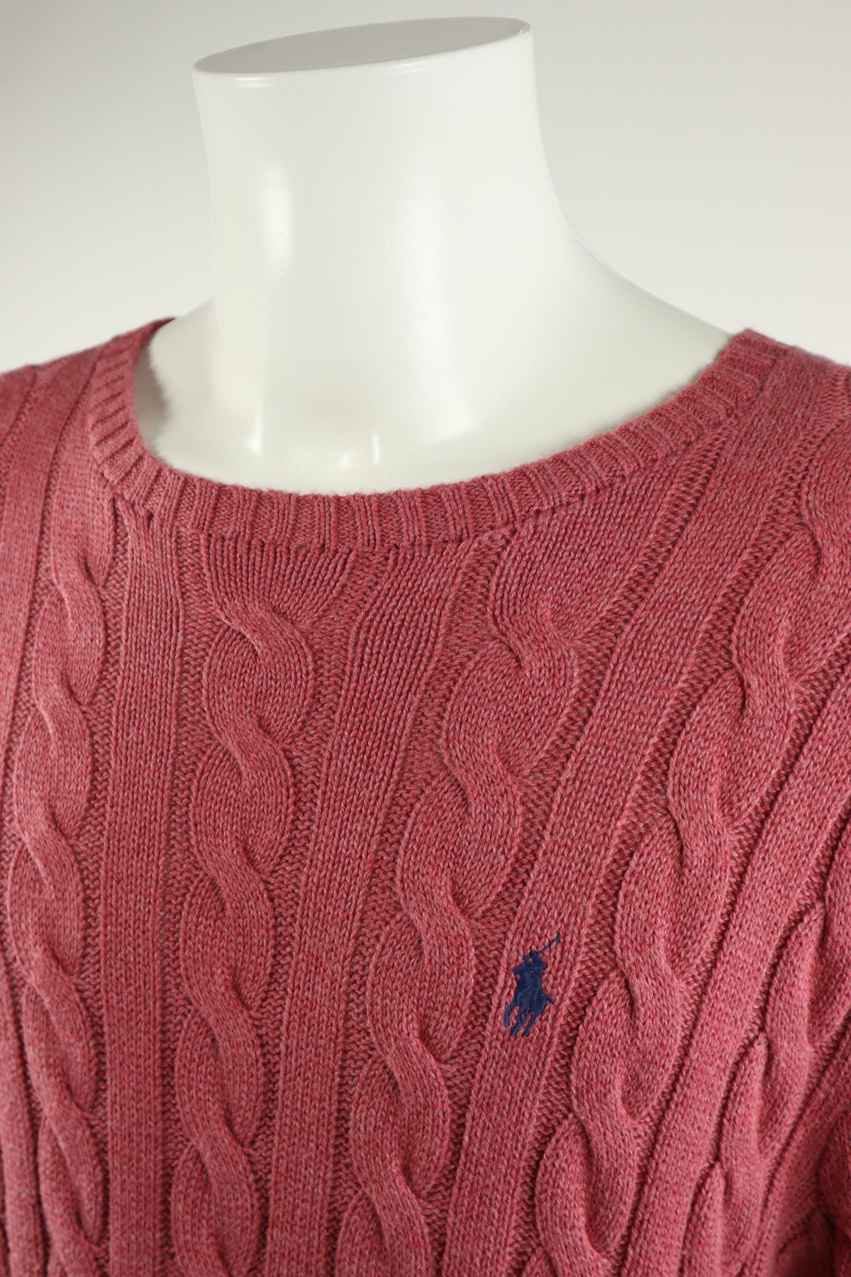 Ralph Lauren kabeltrui met ronde hals - L