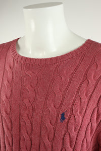 Ralph Lauren kabeltrui met ronde hals - L