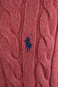 Ralph Lauren kabeltrui met ronde hals - L