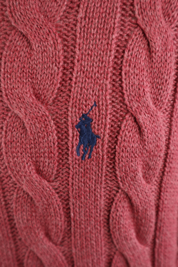 Ralph Lauren kabeltrui met ronde hals - L