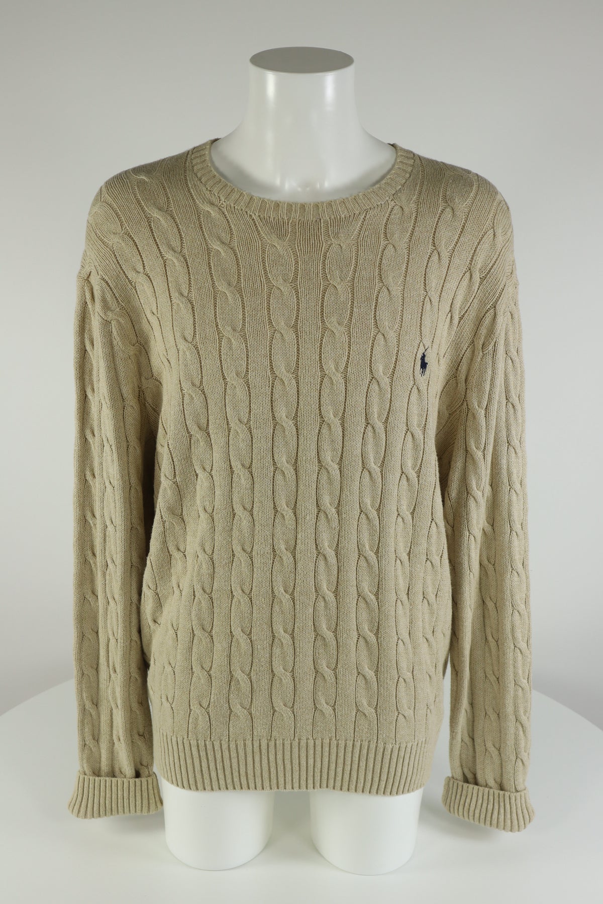 Ralph Lauren kabeltrui met ronde hals - XL