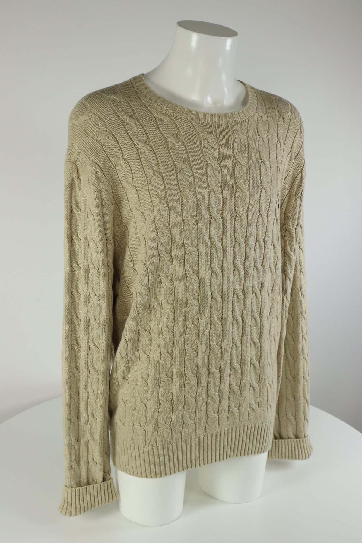 Ralph Lauren kabeltrui met ronde hals - XL