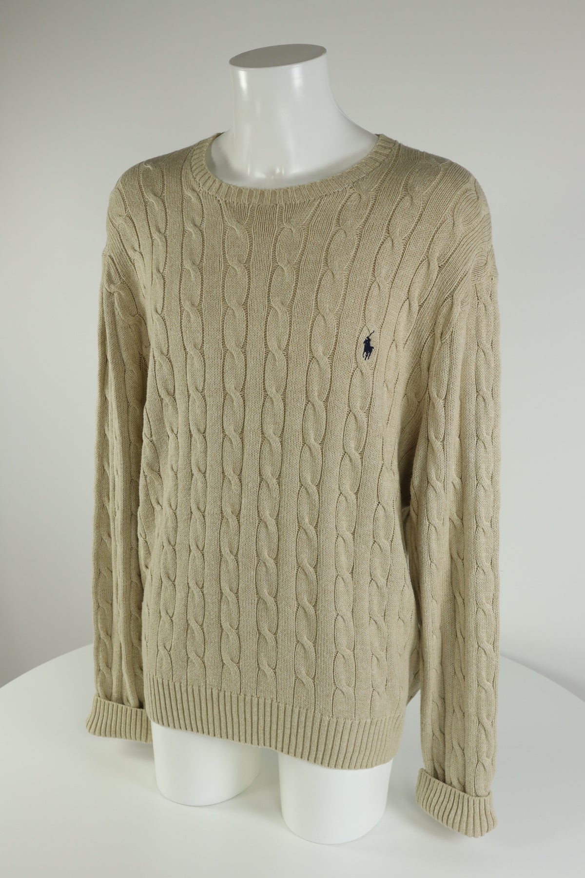 Ralph Lauren kabeltrui met ronde hals - XL
