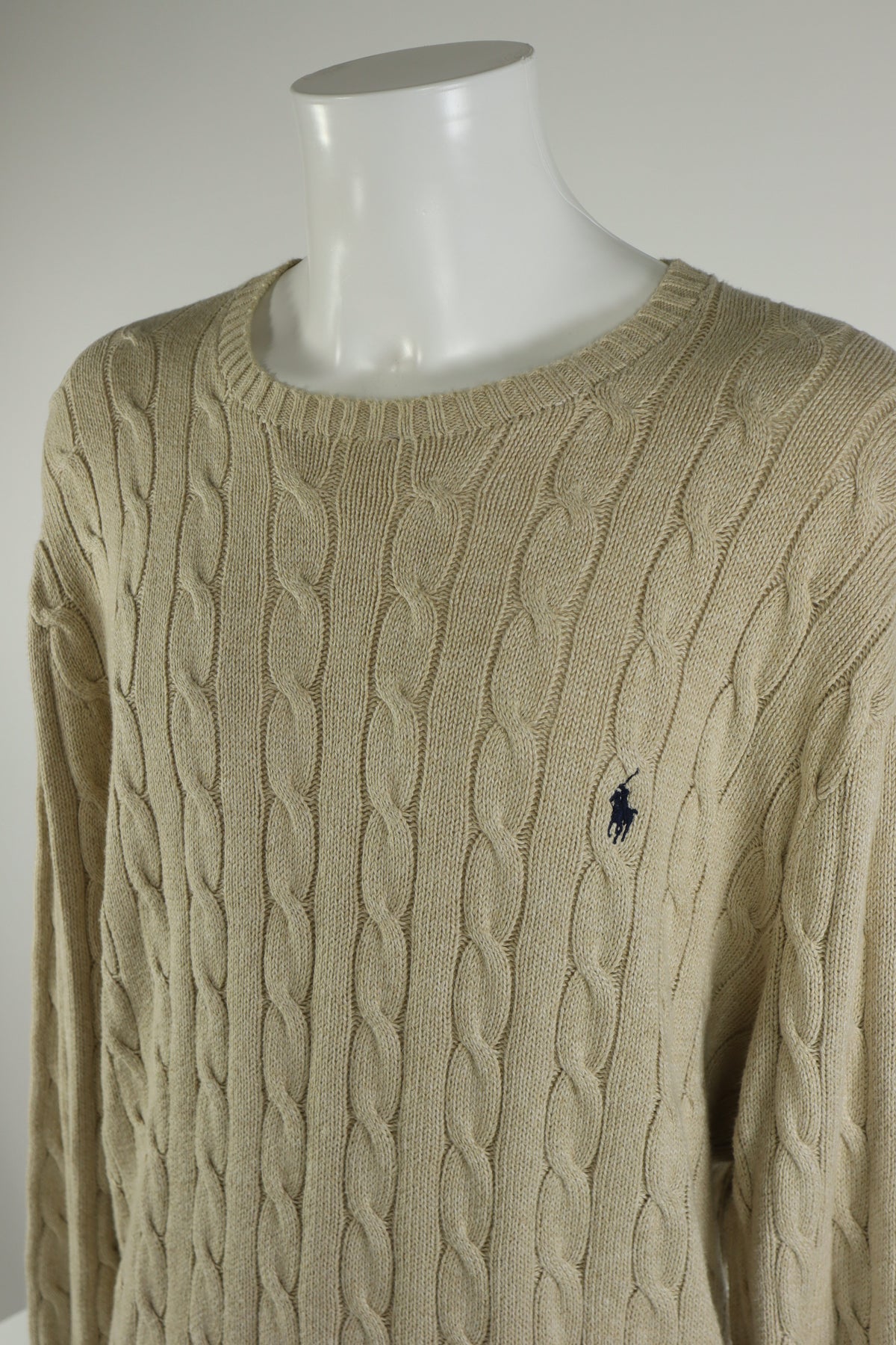 Ralph Lauren kabeltrui met ronde hals - XL