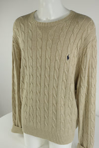 Ralph Lauren kabeltrui met ronde hals - XL