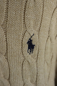 Ralph Lauren kabeltrui met ronde hals - XL