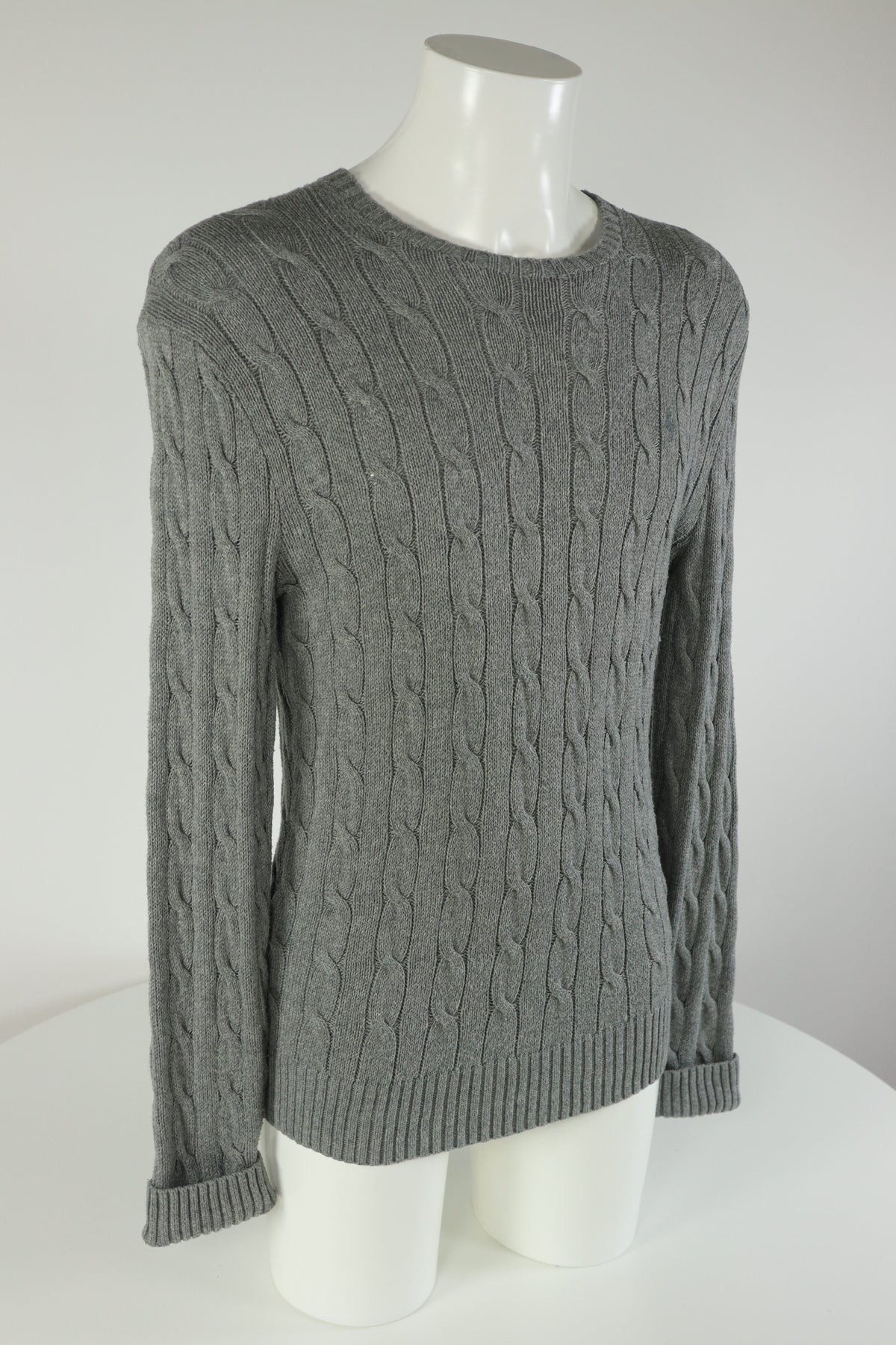 Ralph Lauren kabeltrui met ronde hals - M