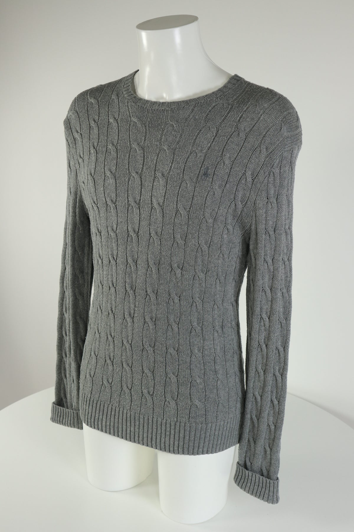 Ralph Lauren kabeltrui met ronde hals - M