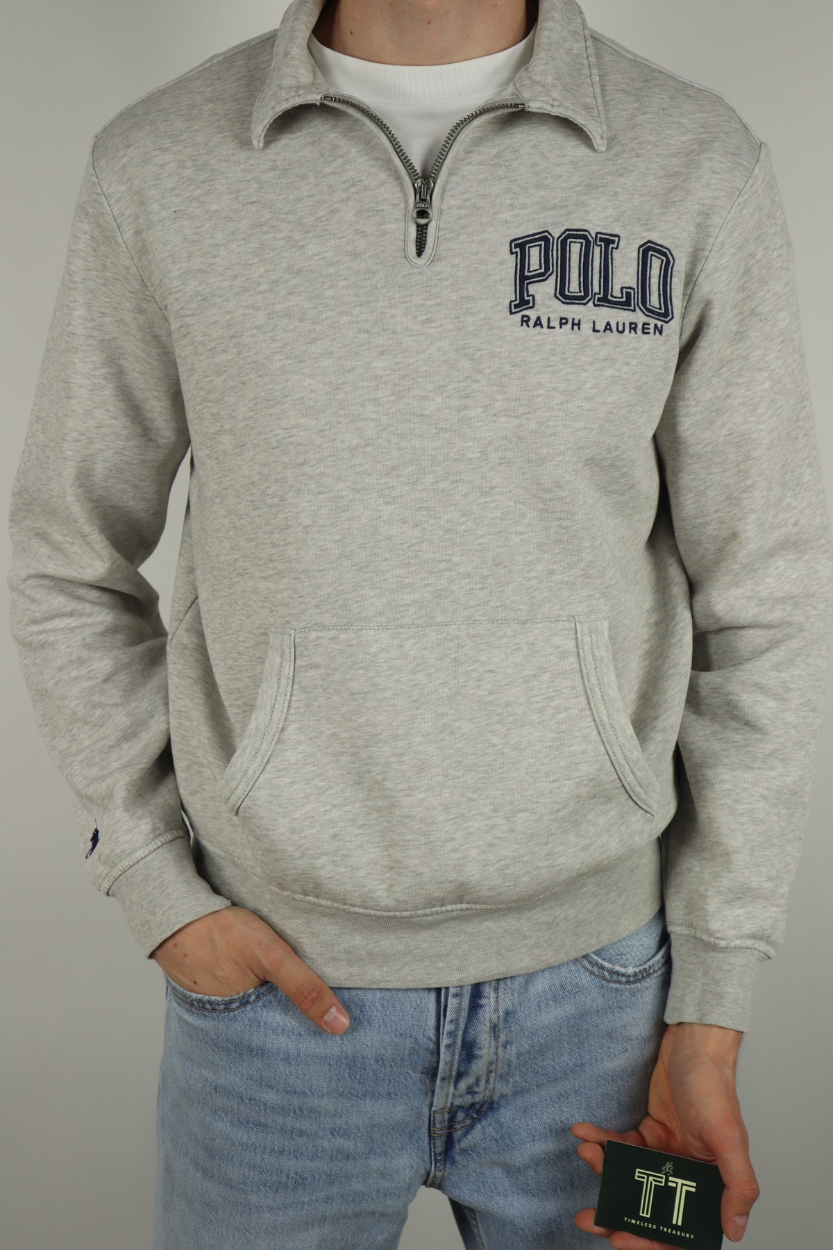 Ralph Lauren trui met kwart rits - S