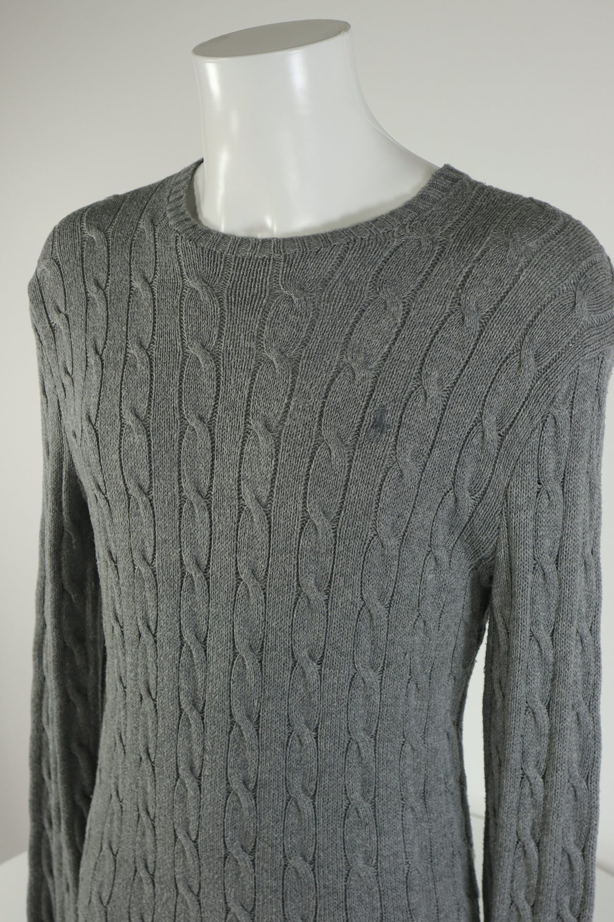 Ralph Lauren kabeltrui met ronde hals - M