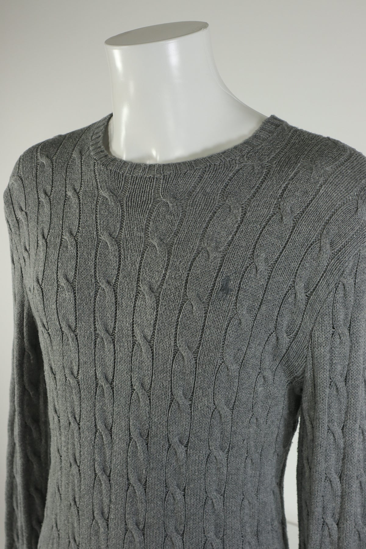 Ralph Lauren kabeltrui met ronde hals - M