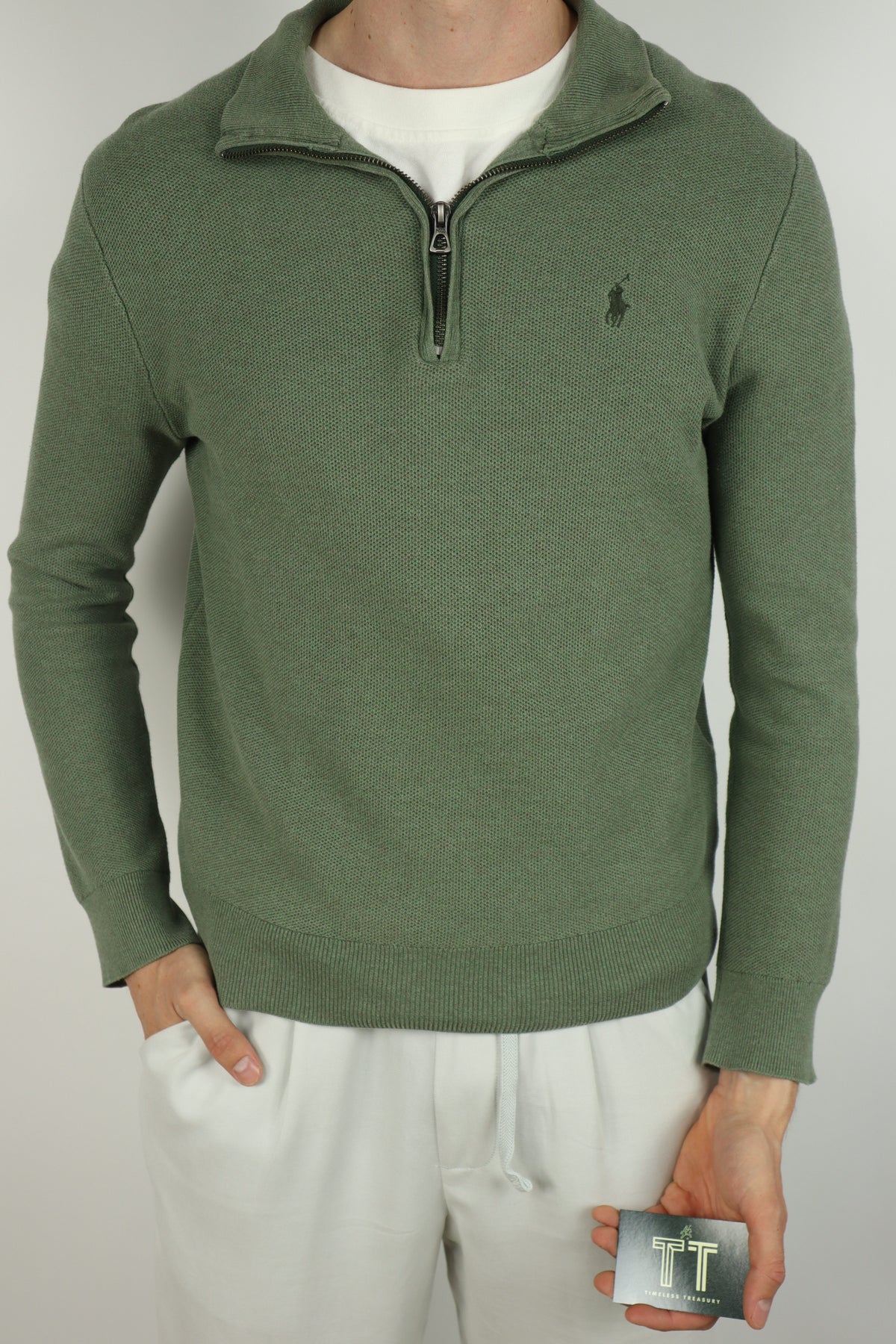 Ralph Lauren trui met kwart rits - S