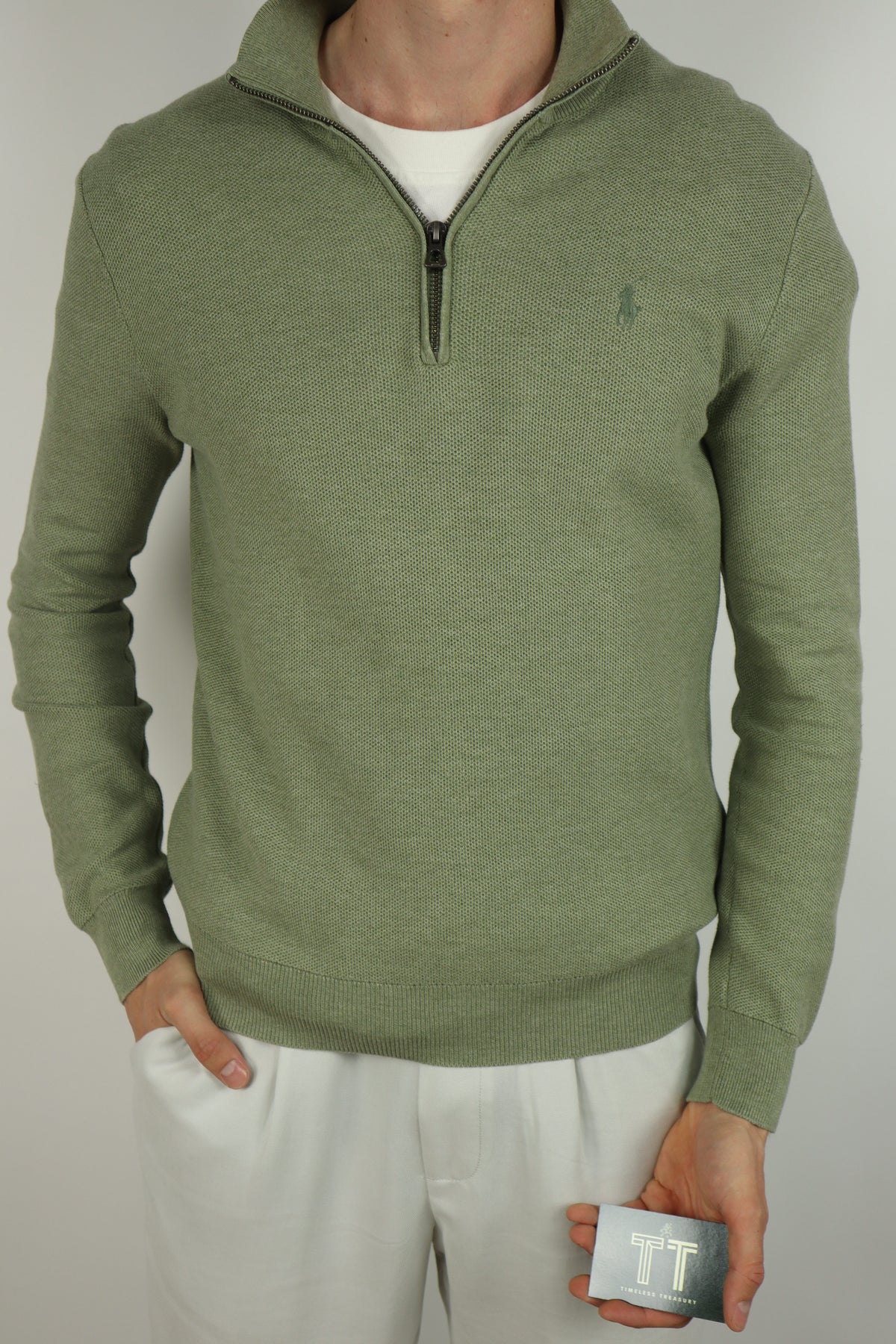 Ralph Lauren trui met kwart rits - S
