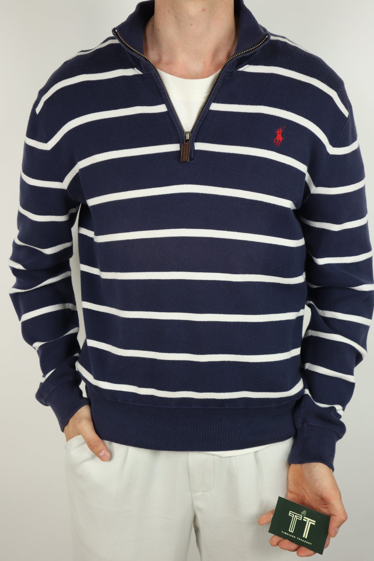 Ralph Lauren trui met kwart rits - M
