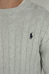 Ralph Lauren kabeltrui met ronde hals - S