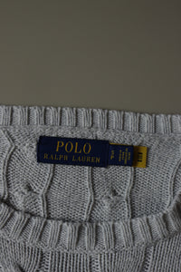 Ralph Lauren kabeltrui met ronde hals - S