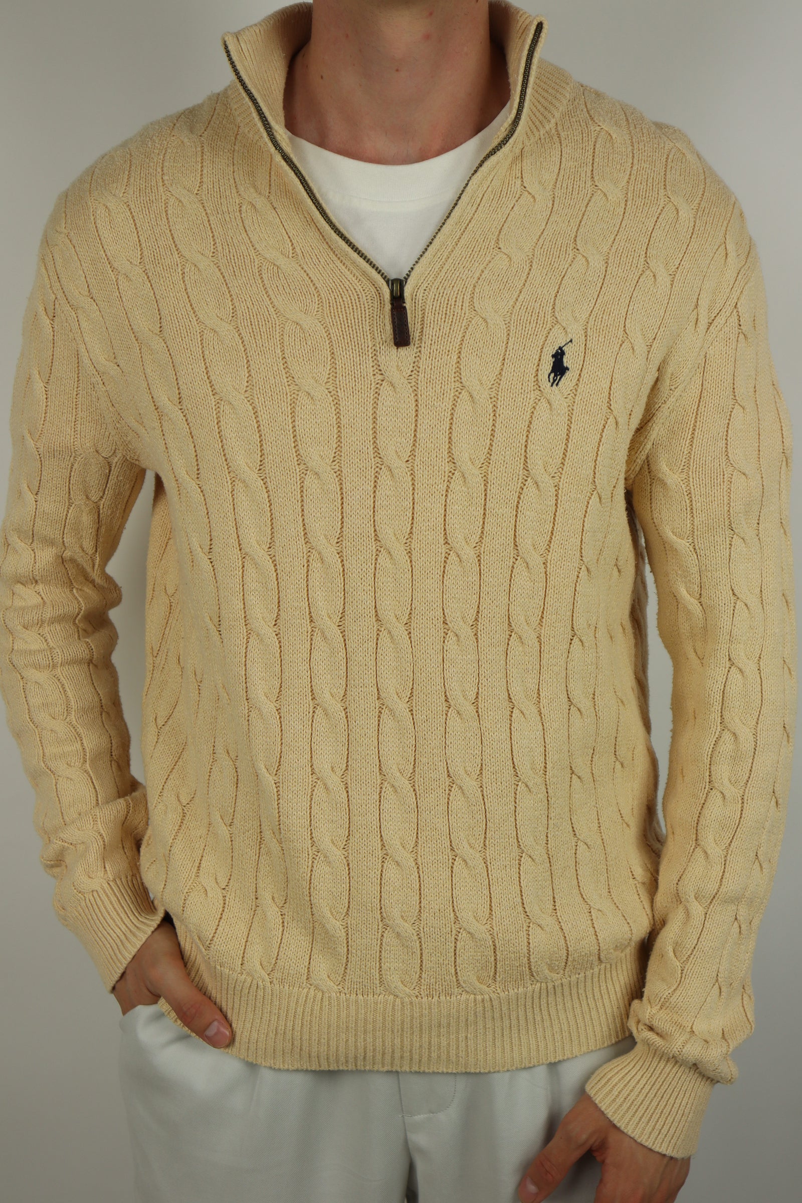 Ralph Lauren kabel quarter zip - M