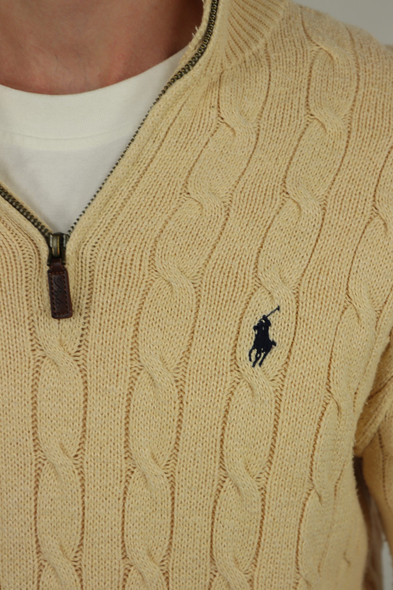 Ralph Lauren kabel quarter zip - M