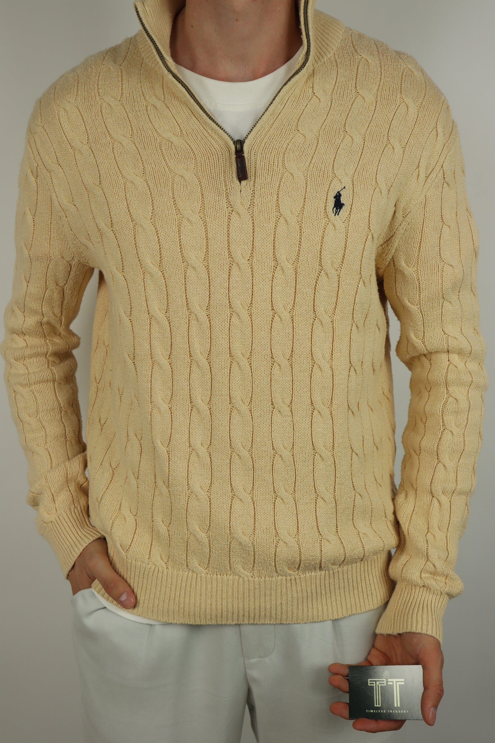 Ralph Lauren kabel quarter zip - M