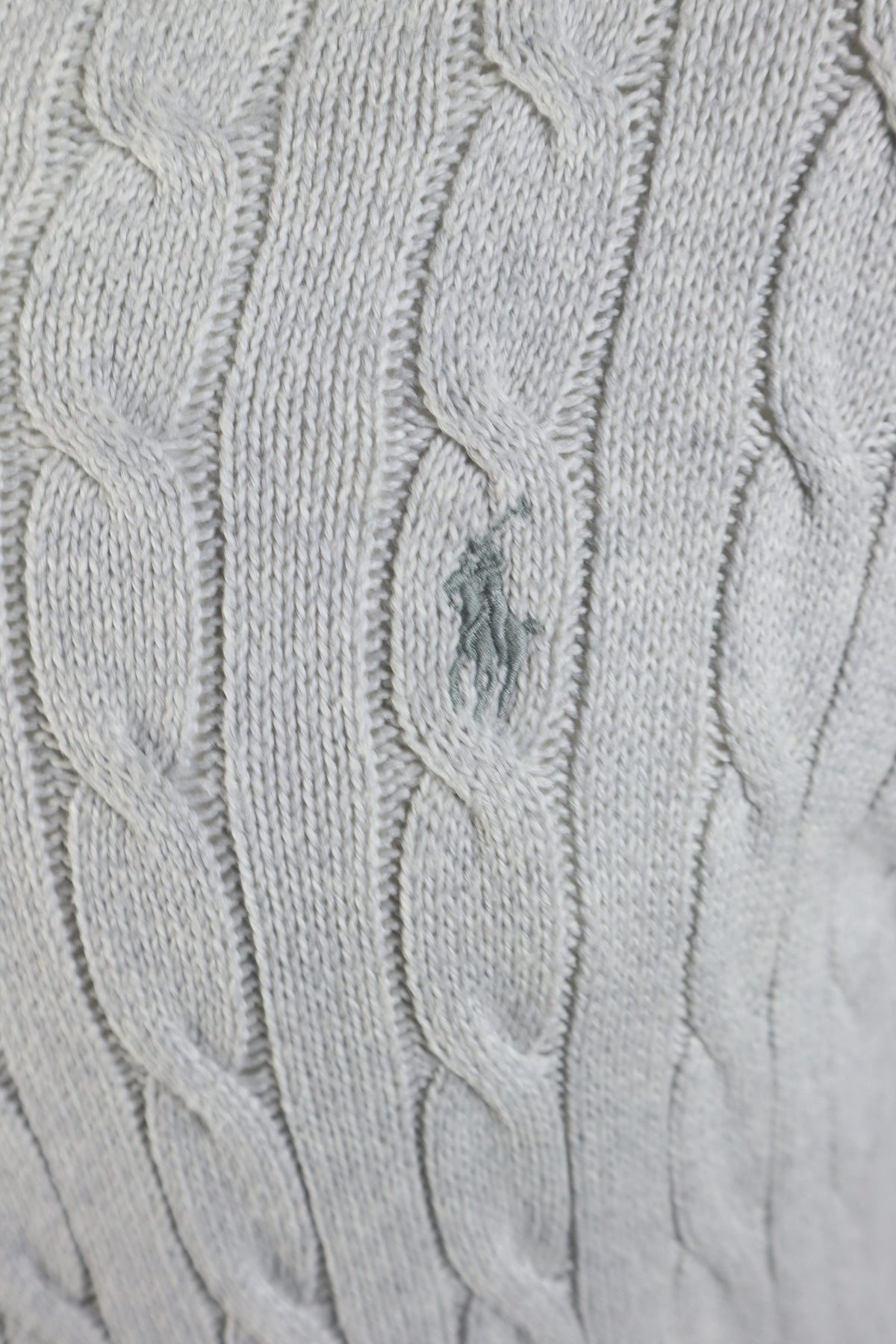 Ralph Lauren kabeltrui met kwart rits - S