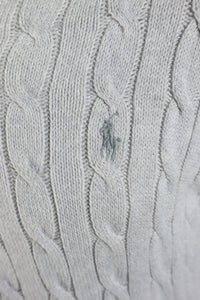 Ralph Lauren kabeltrui met kwart rits - S