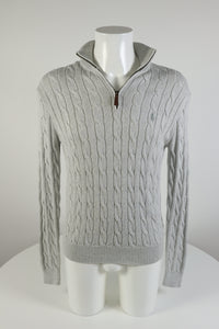 Ralph Lauren kabeltrui met kwart rits - S