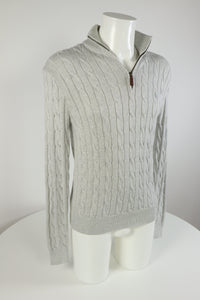 Ralph Lauren kabeltrui met kwart rits - S