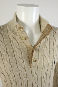 Ralph Lauren kabeltrui met knoopjes - M