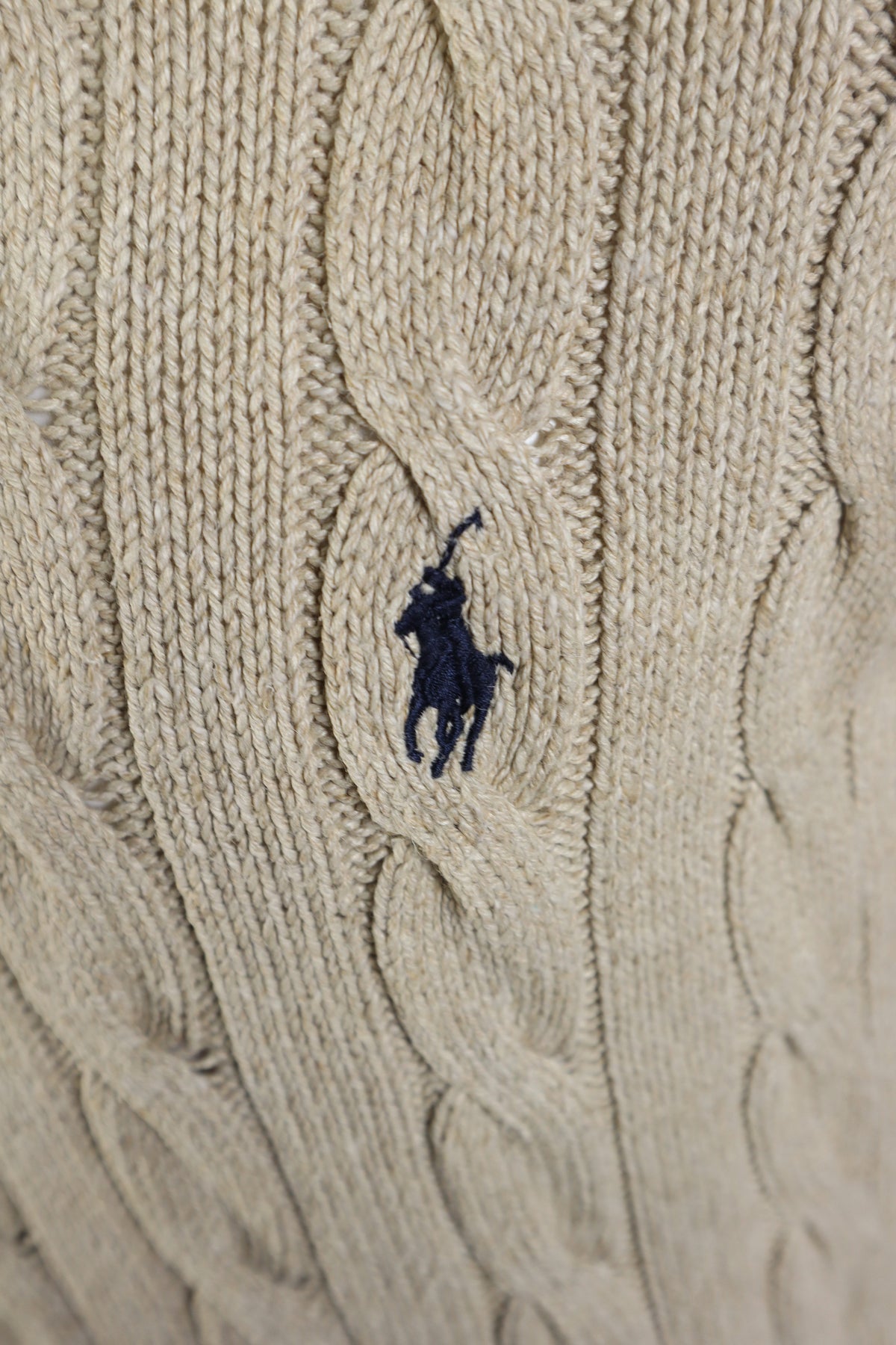 Ralph Lauren kabeltrui met knoopjes - M