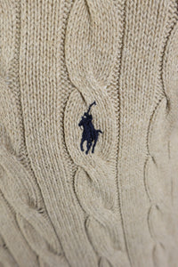 Ralph Lauren kabeltrui met knoopjes - M