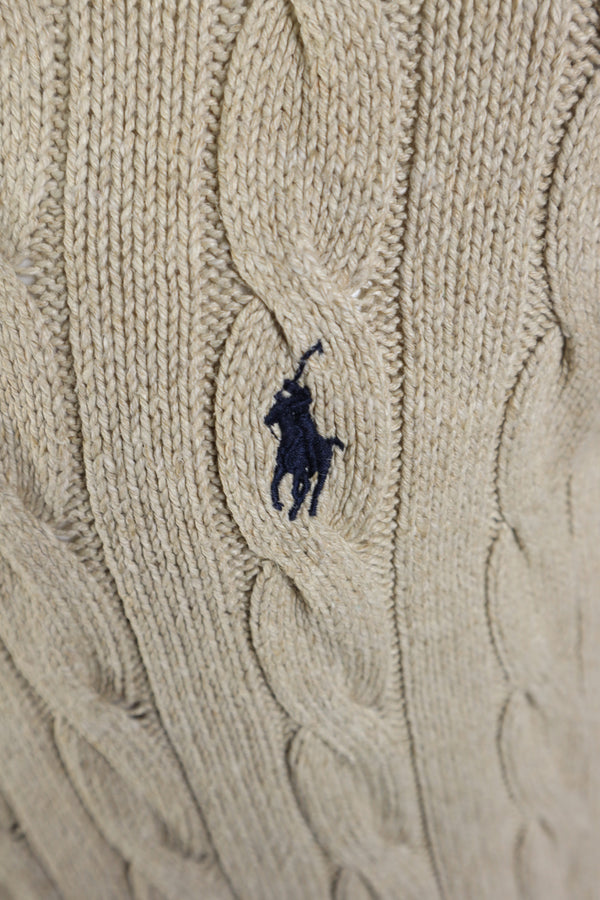 Ralph Lauren kabeltrui met knoopjes - M