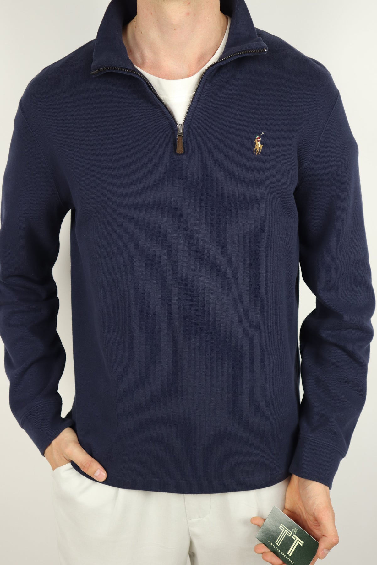 Ralph Lauren trui met kwart rits - M