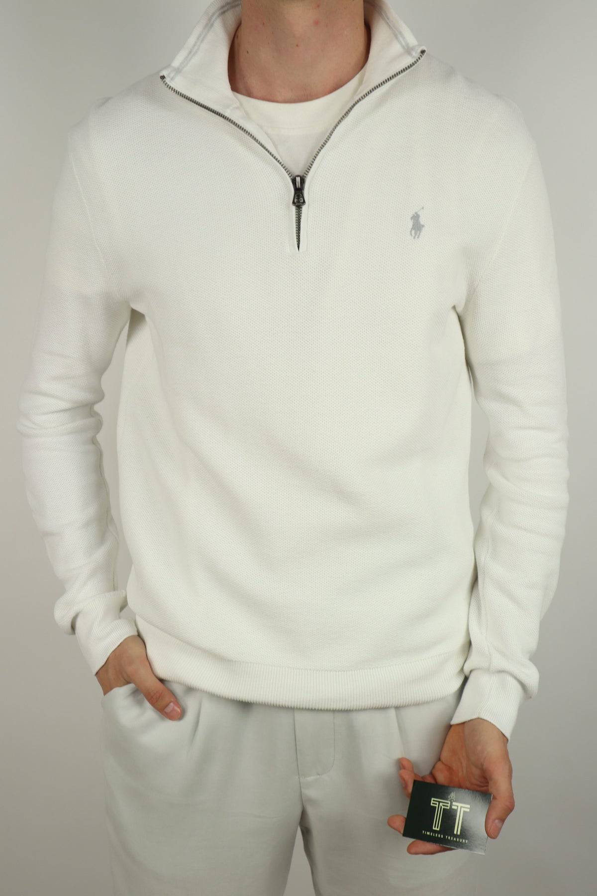 Ralph Lauren trui met kwart rits - M
