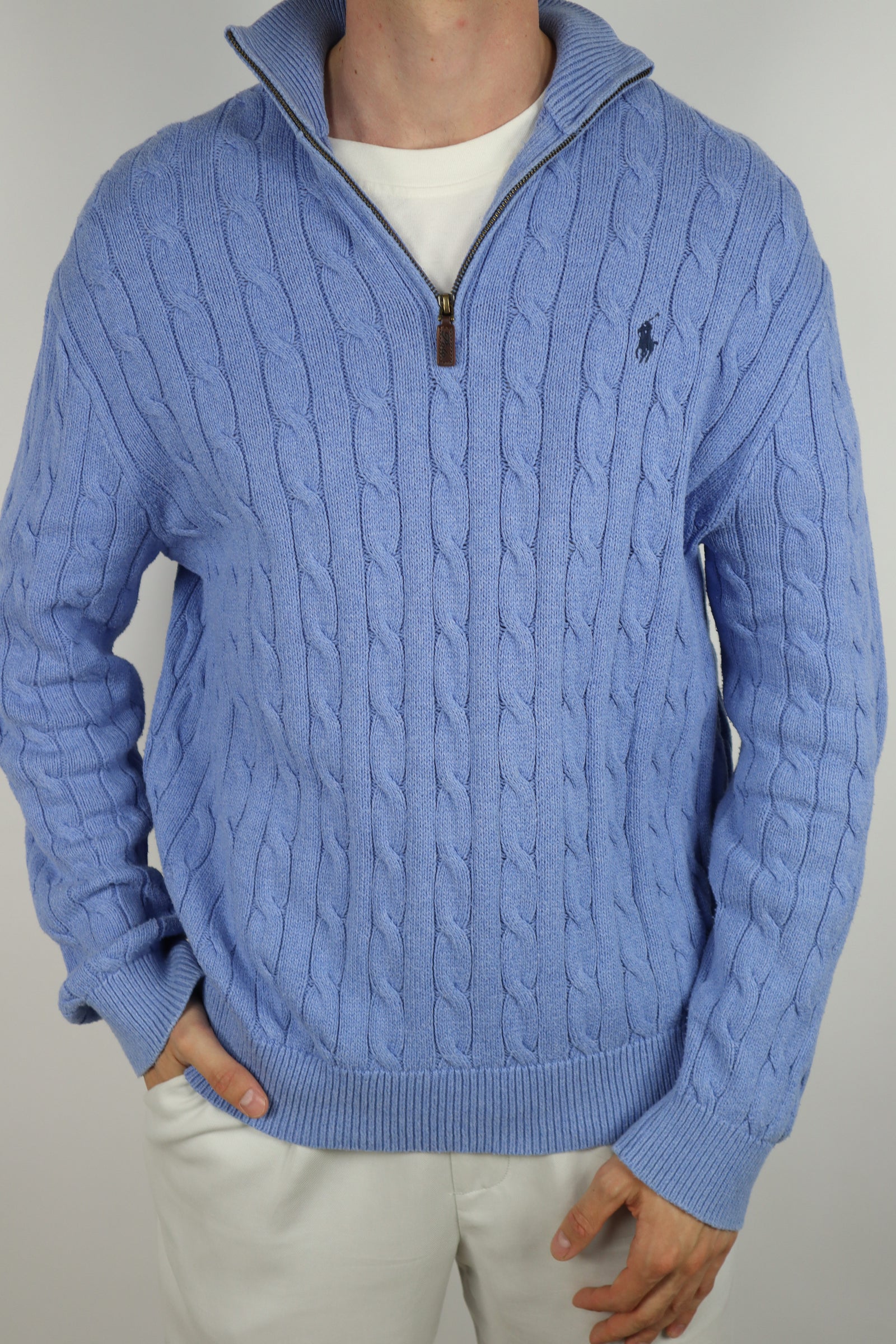 Ralph Lauren kabel quarter zip - L/XL