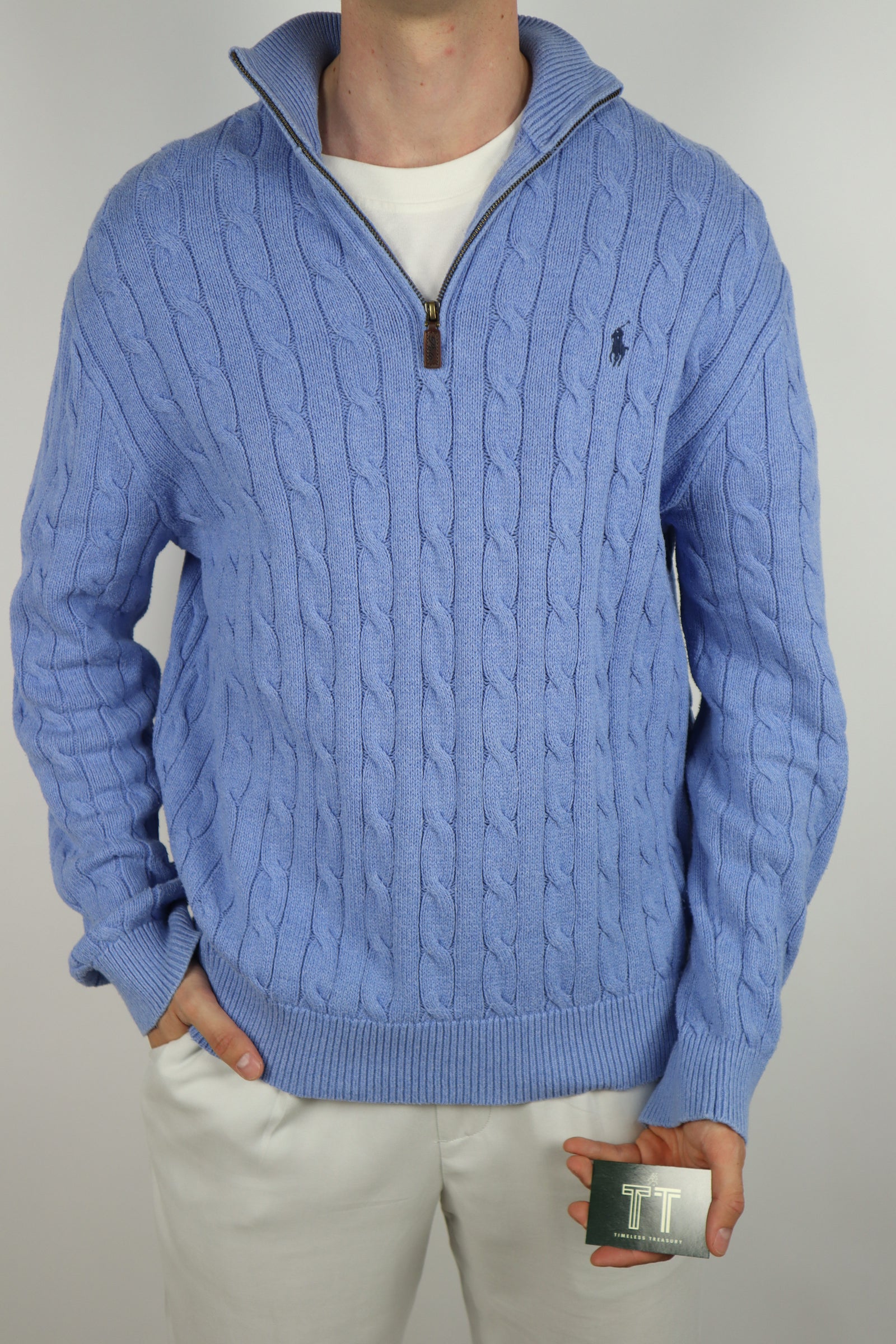 Ralph Lauren kabel quarter zip - L/XL
