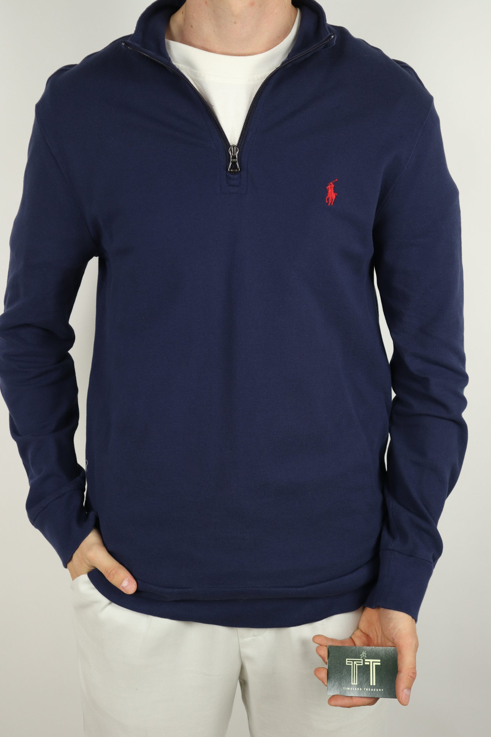 Ralph Lauren trui met kwart rits - M