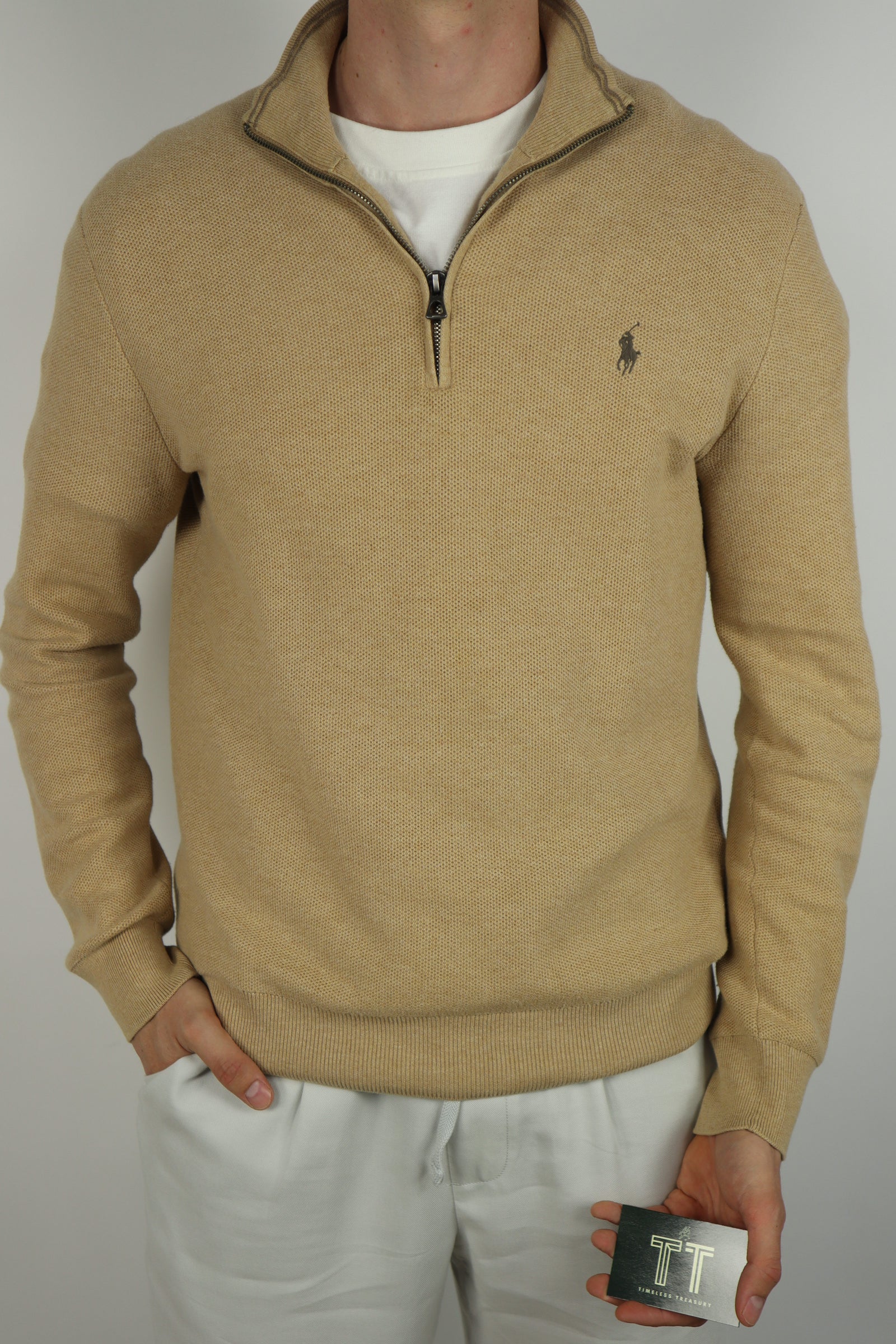 Ralph Lauren trui met kwart rits - M