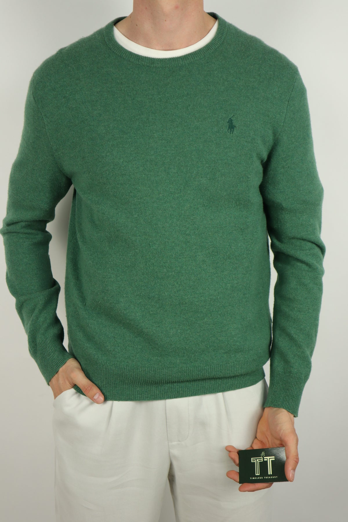 Ralph Lauren merino wollen trui met ronde hals - M