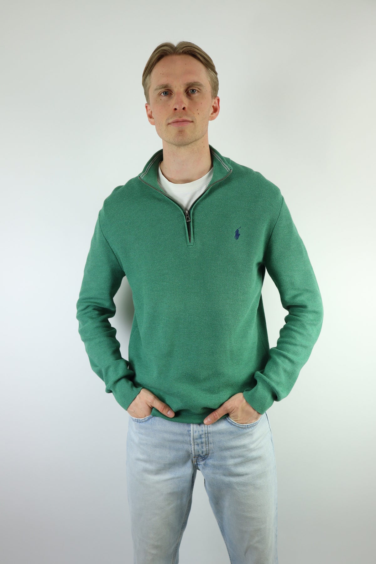 Ralph Lauren trui met kwart rits - M