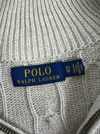 Ralph Lauren kabeltrui met kwart rits - S