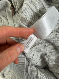 Ralph Lauren kabeltrui met kwart rits - S