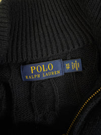 Ralph Lauren kabeltrui met kwart rits - M