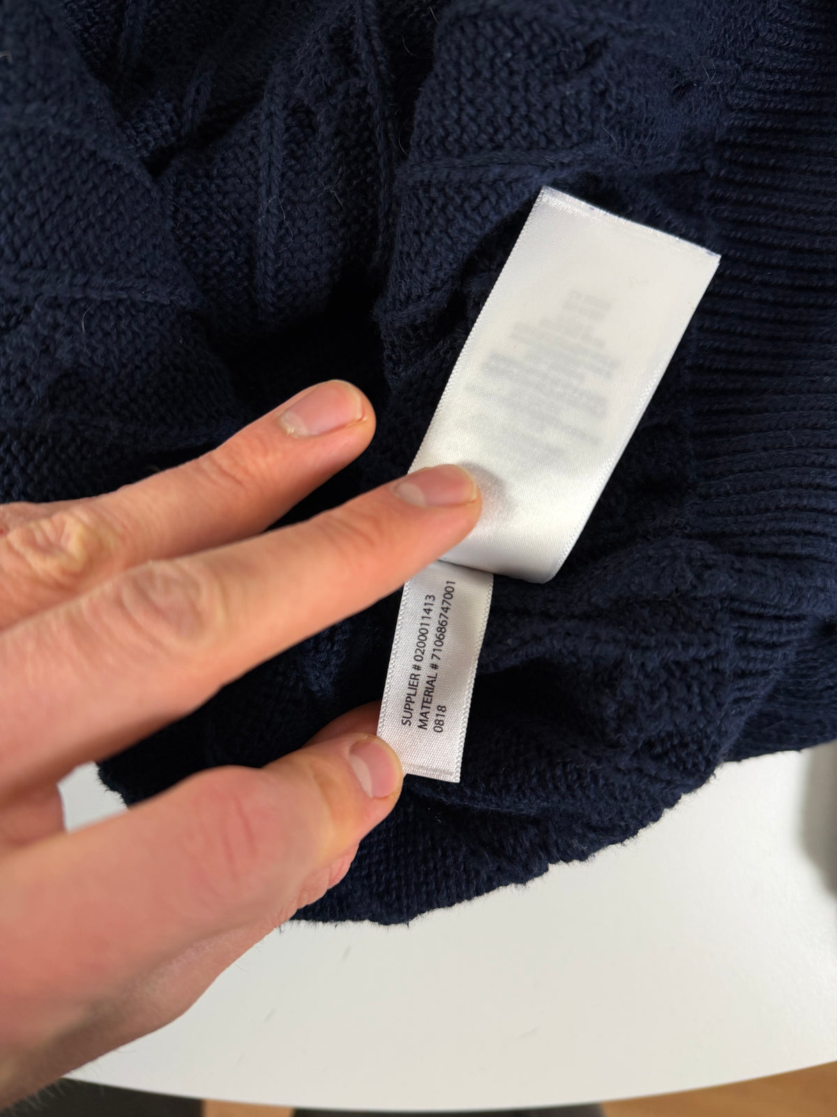 Ralph Lauren kabeltrui met kwart rits - M