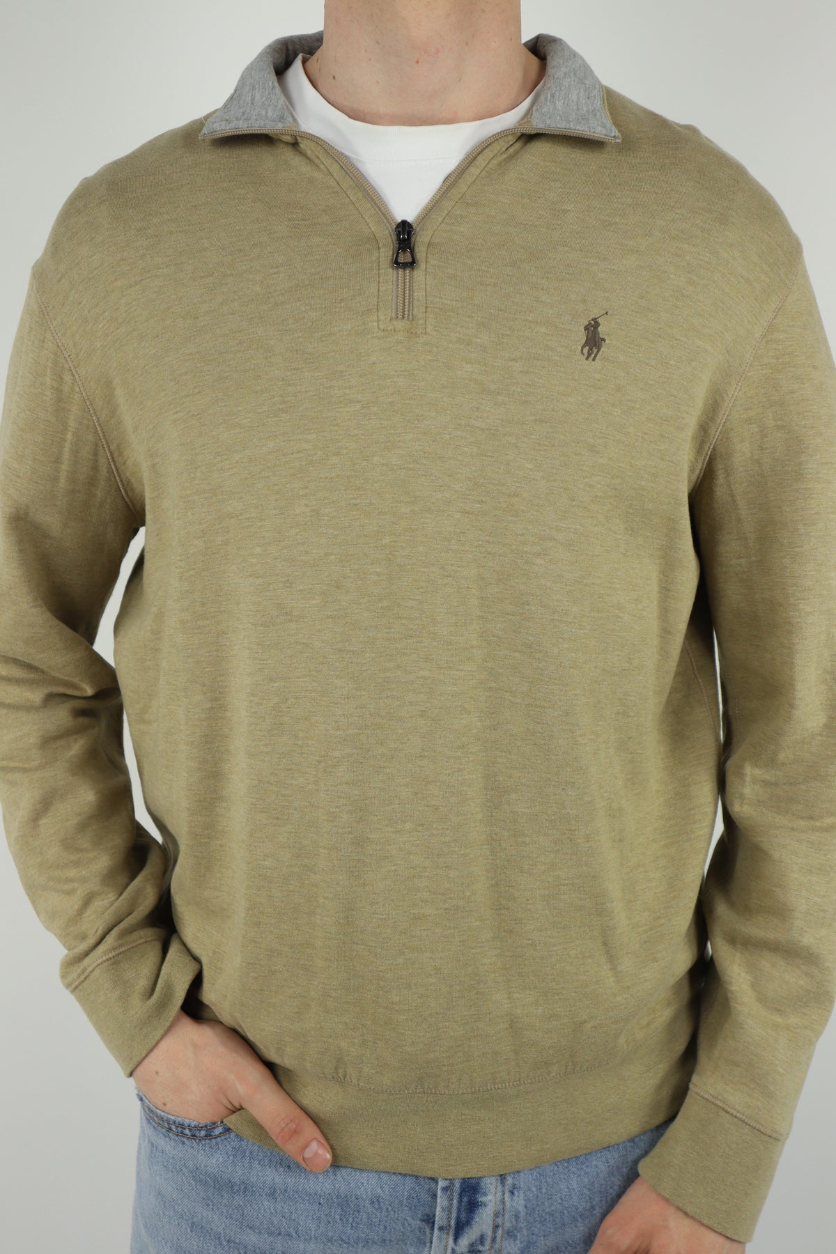 Ralph Lauren trui met kwart rits - M