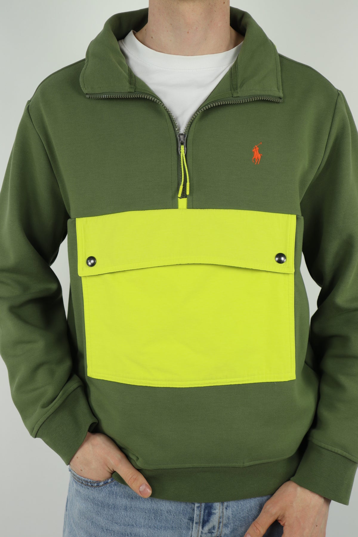 Ralph Lauren trui/jas met kwart rits - M