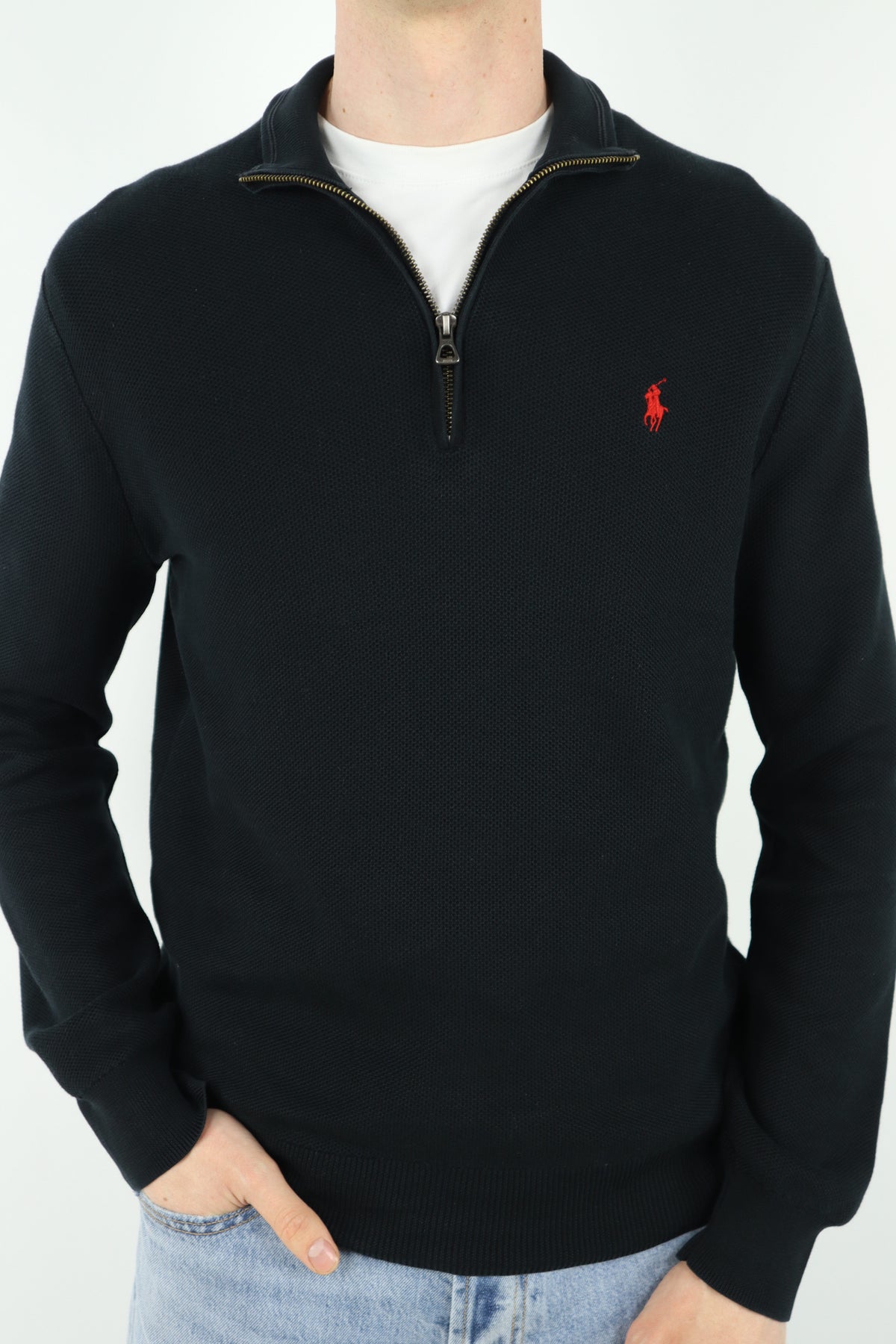 Ralph Lauren trui met kwart rits - M