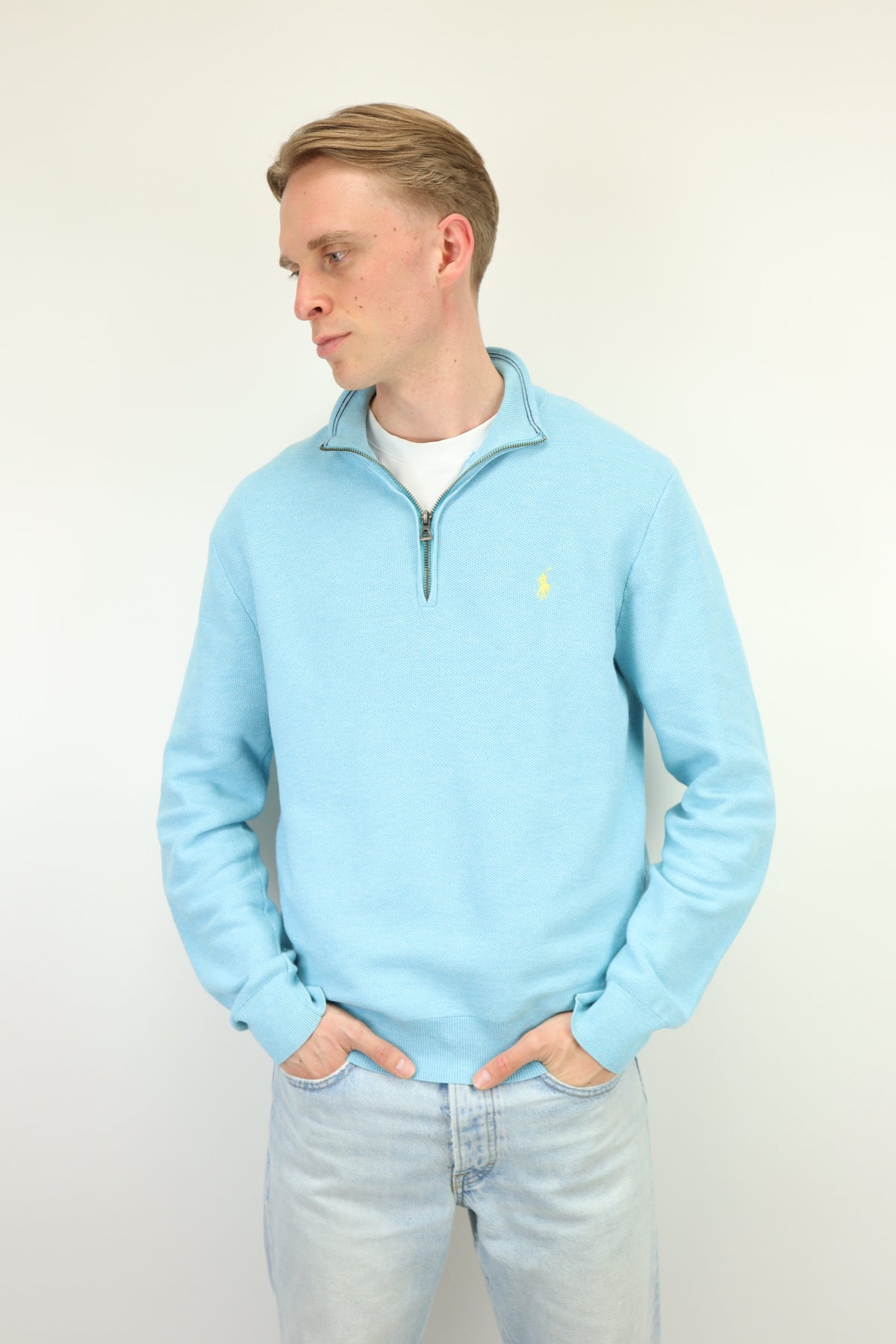 Ralph Lauren trui met kwart rits - L