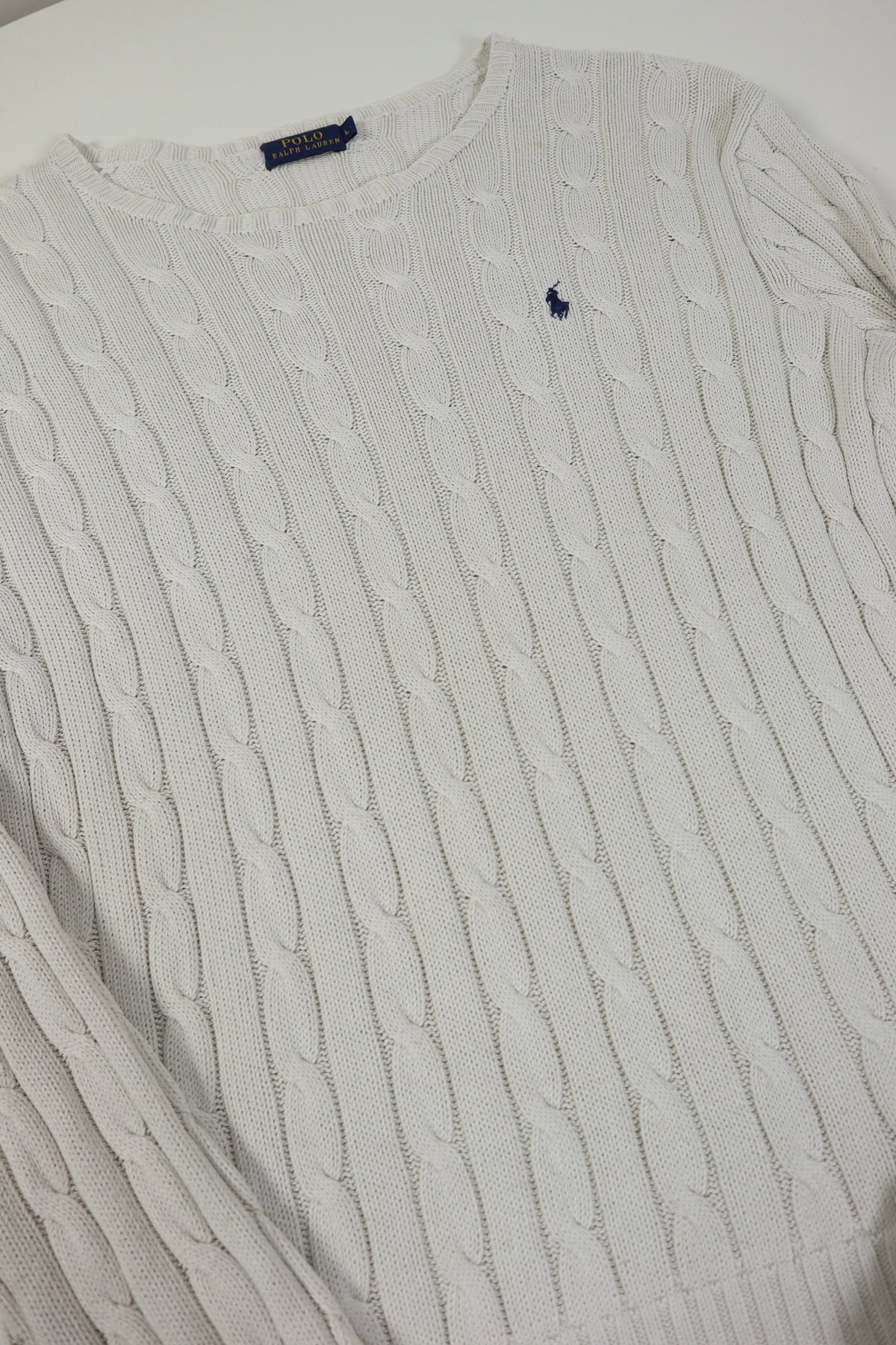 Ralph Lauren kabeltrui met ronde hals - L Vrouwen