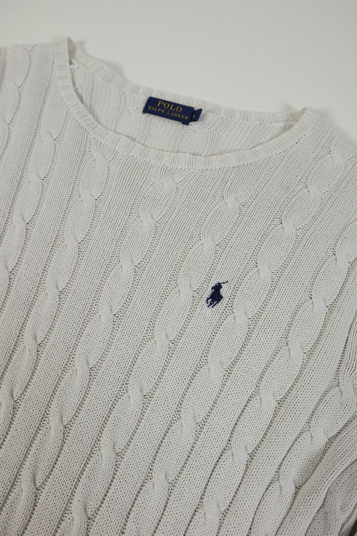 Ralph Lauren kabeltrui met ronde hals - L Vrouwen