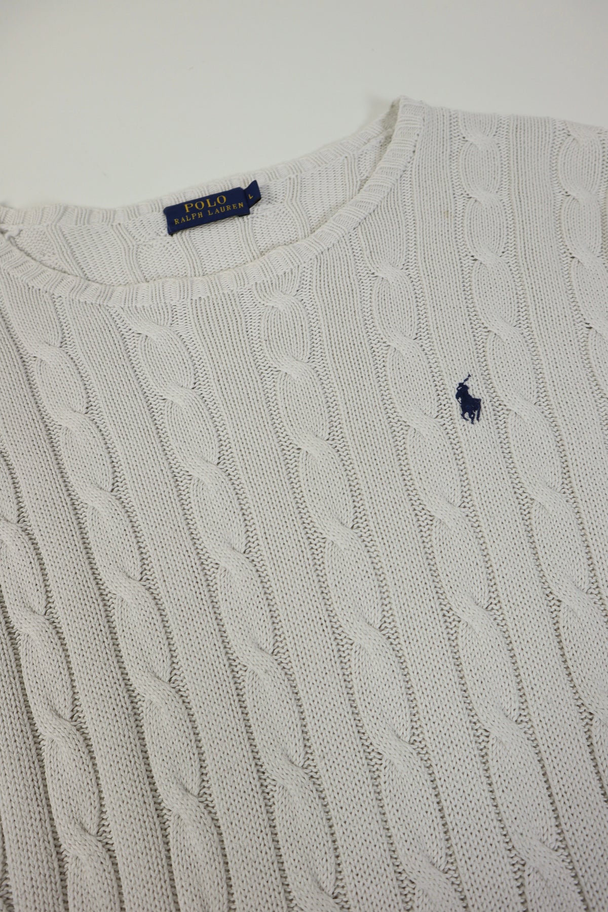 Ralph Lauren kabeltrui met ronde hals - L Vrouwen